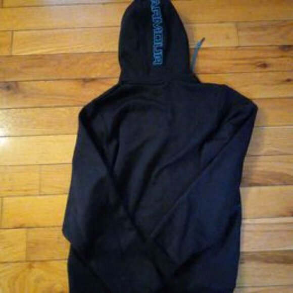 Under Armour Womens Small Logo Hoodie - Black and Powder Blue - Picture 2 of 6